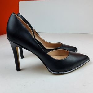 BCBGeneration Women High Heel Dress Pump Black Leather 7M (lot550)